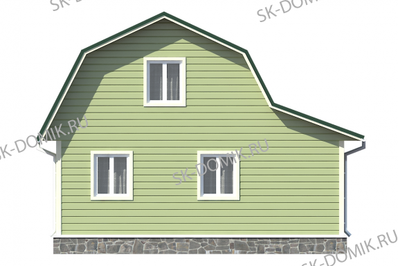 Каркасный дом с мансардой 6х8 проект «К4»