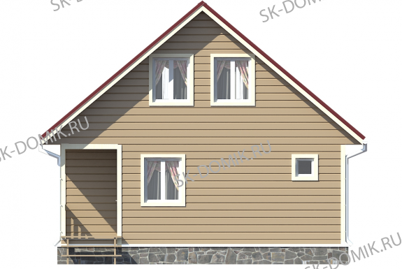 Каркасный дом с мансардой 7,5х9 проект «К8»