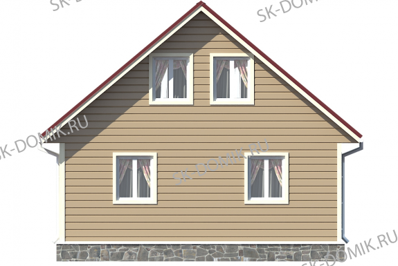 Каркасный дом с мансардой 7,5х9 проект «К8»