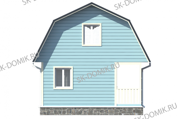 Каркасный дом с мансардой 6х6 проект «К12»