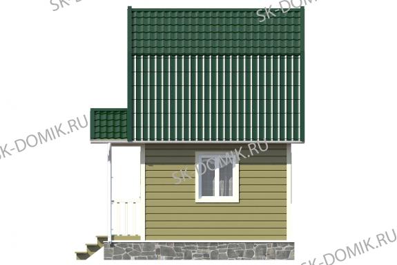 Каркасный дом с мансардой 5х4 проект «К13»