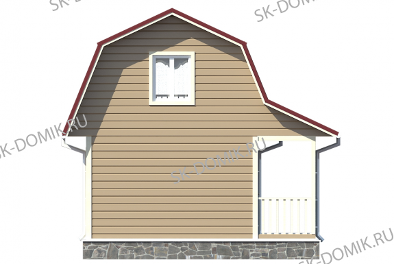 Каркасный дом с мансардой 4,5х6 проект «К15»