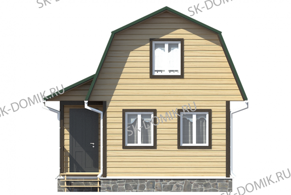 Каркасный дом с мансардой 6х4,5 проект «К16»