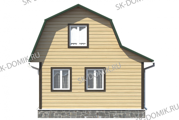 Каркасный дом с мансардой 6х4,5 проект «К16»