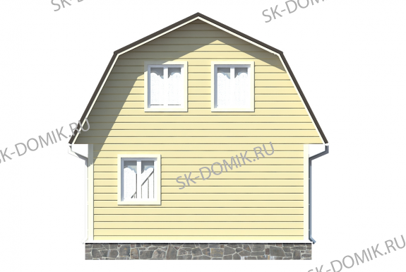Каркасный дом с мансардой 6х6 проект «К18»