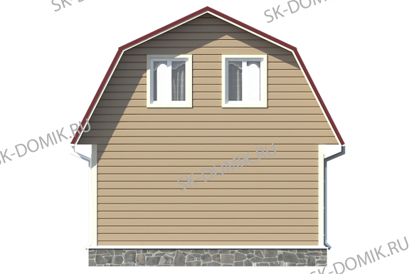 Каркасный дом с мансардой 6х6 проект «К22»