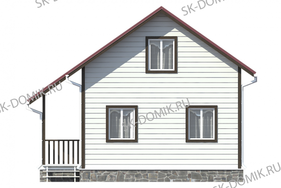 Двухэтажный каркасный дом 6х6 проект «К23»