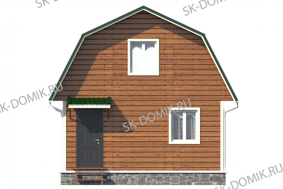 Каркасный дом с мансардой 6х7 проект «К24»