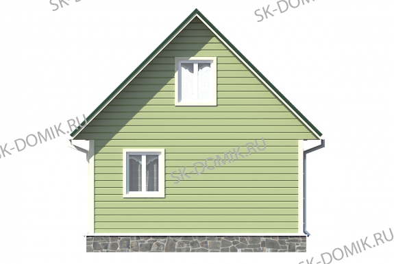 Каркасный дом с мансардой 6х7,5 проект «К26»