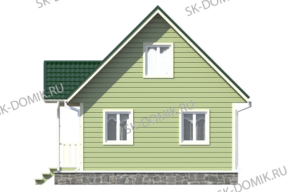 Каркасный дом с мансардой 6х8 проект «К33»