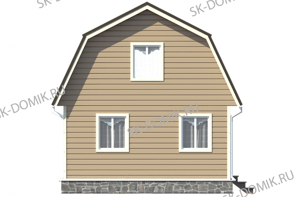Каркасный дом с мансардой 6х5 проект «К37»