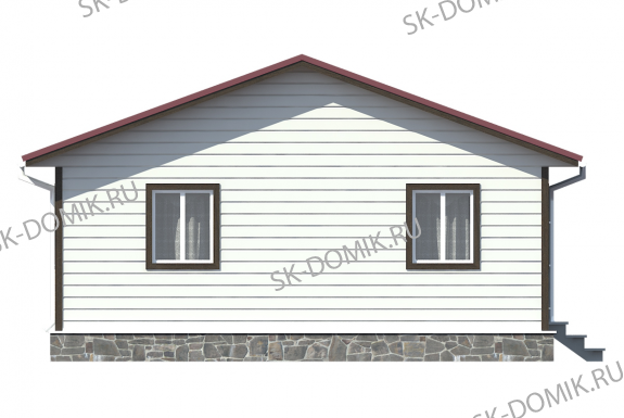 Одноэтажный каркасный дом 9х8 проект «К57»
