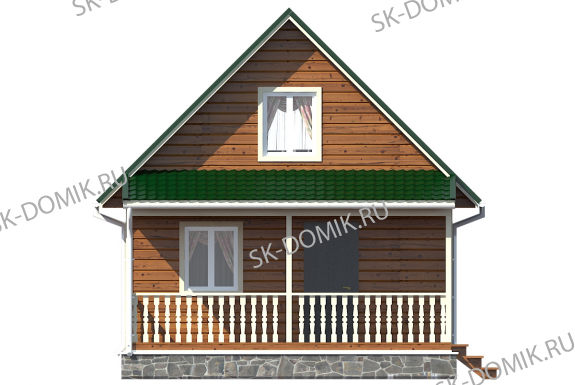 Каркасный дом с мансардой 6х8 проект «К63»