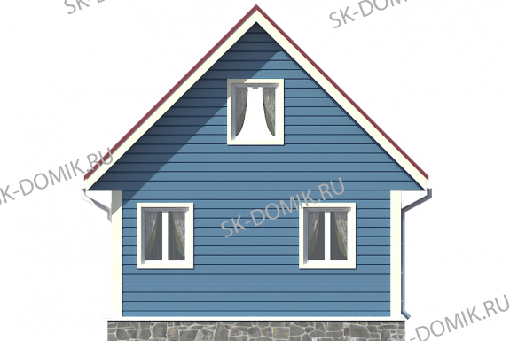 Каркасный дом с мансардой 6х6 проект «К66»