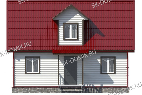 Каркасный дом с мансардой 7х9 проект «К73»