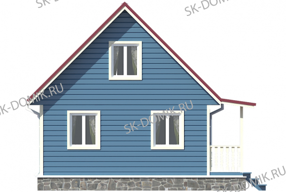 Каркасный дом с мансардой 6х9 проект «К76»