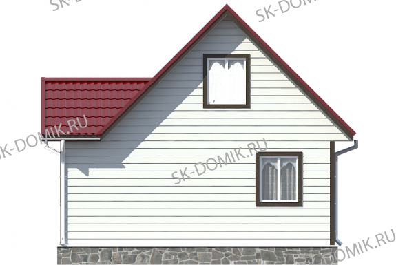 Каркасный дом с мансардой 6х7,5 проект «К80»