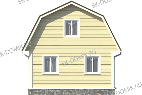 Каркасный дом с мансардой 6х8 проект «К82»
