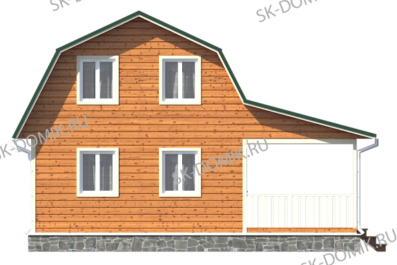 Каркасный дом с мансардой 8х9 проект «К83»