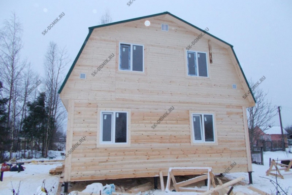 Дом из бруса по проекту Д-32 в деревне Мшинская, ЛО